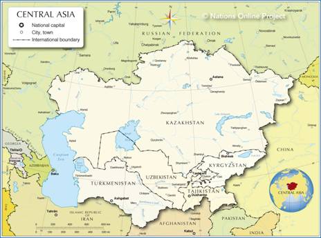 Map of Central Asia